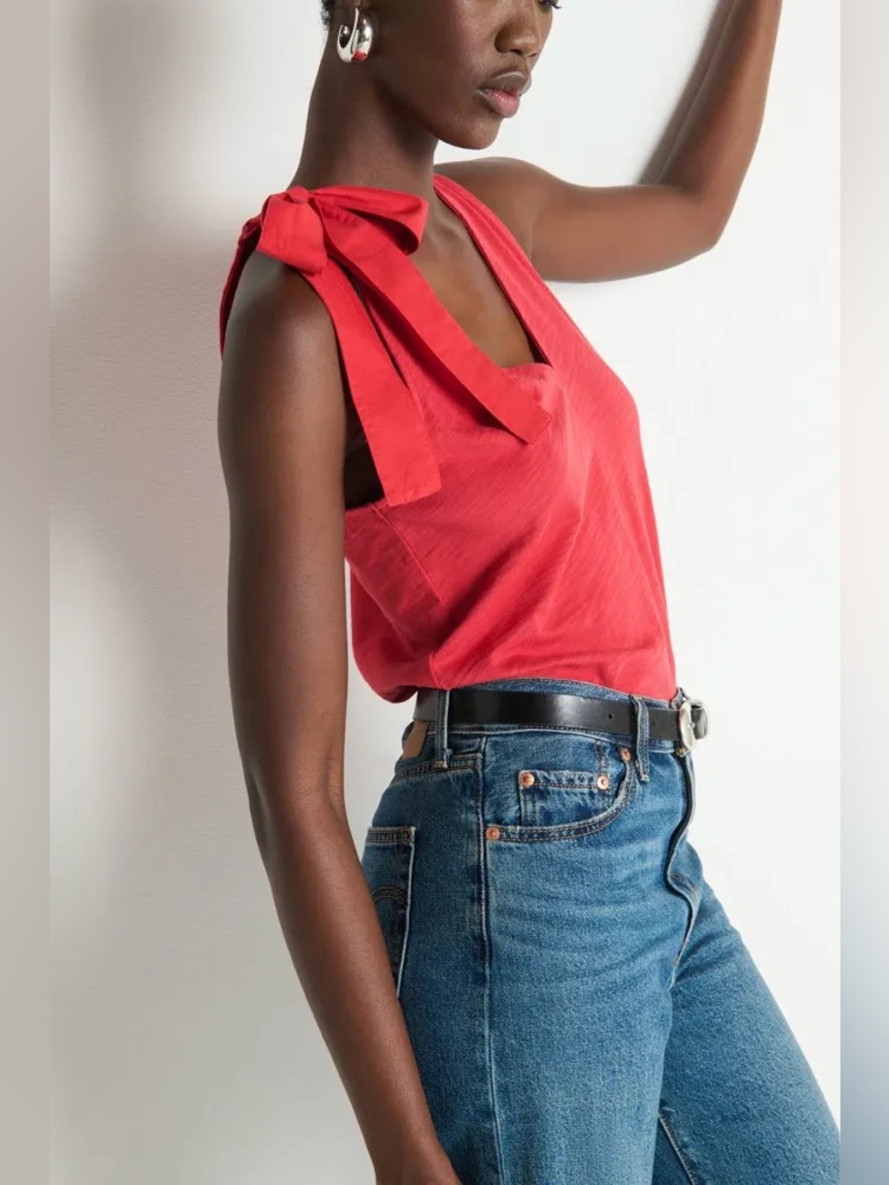 NATION LA $128 Danielle Tank - Heartbeat Red